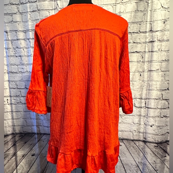 French Laundry Orange Hippie Chic Top Size L NWT - Picture 2 of 4